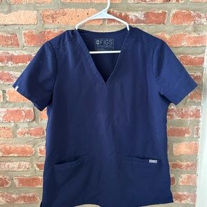 Figs Navy Scrub Top